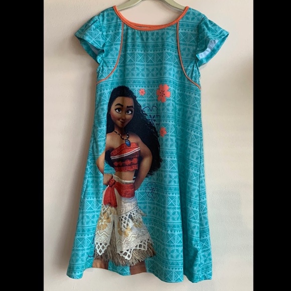 3/$45 ⭐️ DISNEY Moana PJ Dress Sleepwear SIZE 7/8 - Picture 1 of 4